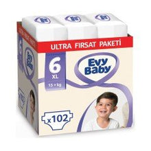 Load image into Gallery viewer, Evy Baby Bebek Bezi 6 Numara Ekstra Large Ultra Fırsat 102 Adet