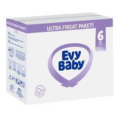 Evy Baby Bebek Bezi 6 Numara Ekstra Large Ultra Fırsat 102 Adet