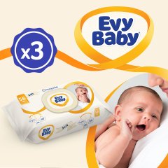 Evy Baby Islak Havlu Soft 3'lü Islak Havlu 168 Yaprak