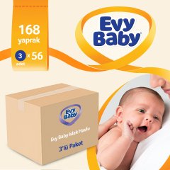 Evy Baby Islak Havlu Soft 3'lü Islak Havlu 168 Yaprak